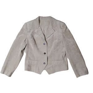 Ernst Strauss Women's Blazer Size 12 Tan Khaki Skinner Ultra Suede Vtg 60s